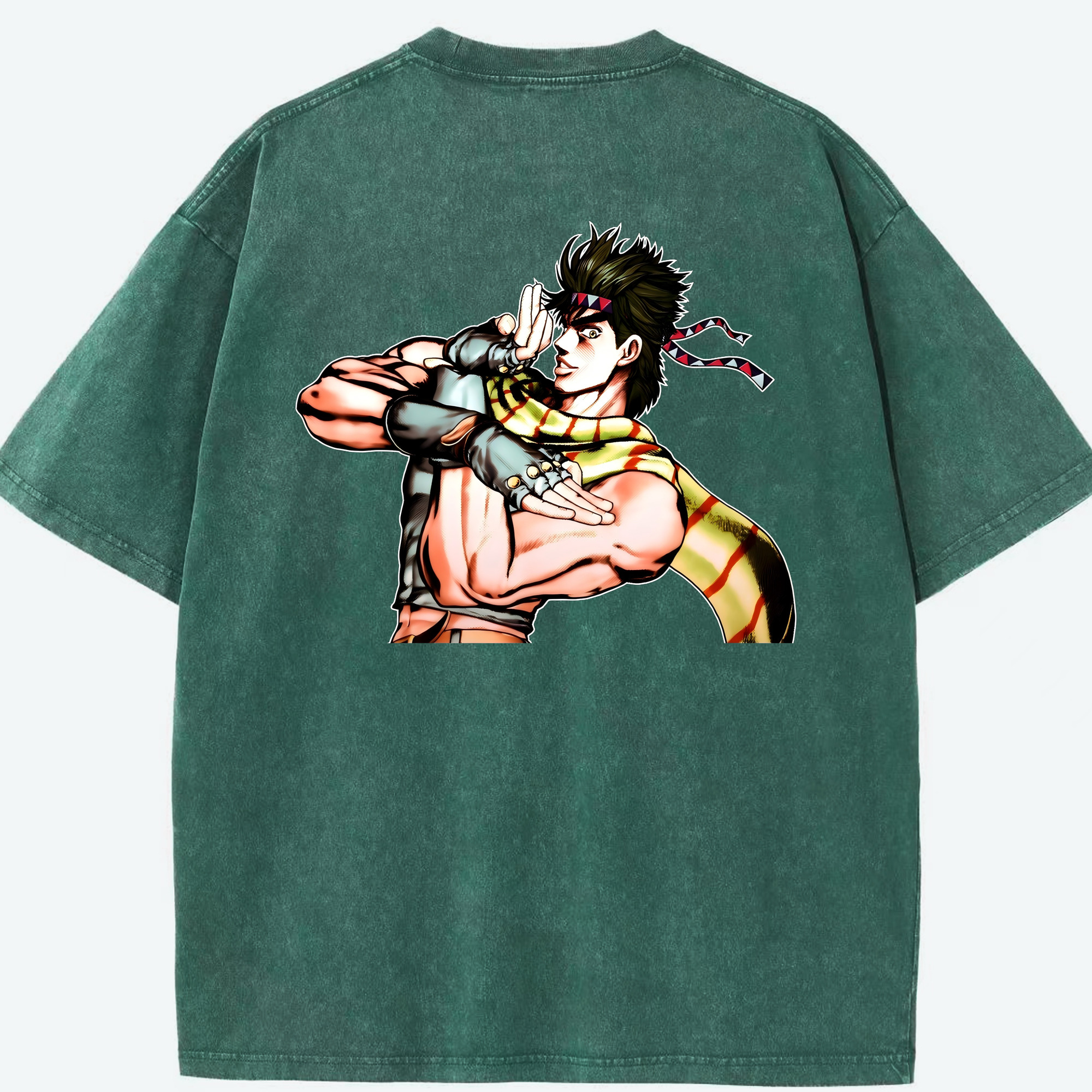 （画像用） ジョジョの奇妙な冒険 ジョセフ?ジョースター JoJo's Bizarre Adventure Joseph Joestar 綿100% ヴィンテージ風 半袖Tシャツ（背面プリント）